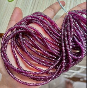 Natural Rhodolite <b>Garnet</b> Faceted Rondelle Gemstone Beads Strand for Jewelry Making <b>Bracelet</b> Necklace & Earrings Wholesale - Product Image 1
