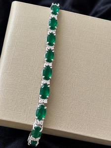 Green Onyx Tennis <b>Bracelet</b> 925 Sterling Silver Channel Setting Women's Classic Style Everyday Wear - Product Image 3