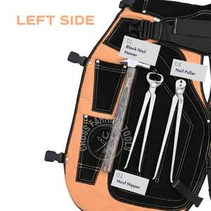 Kit d'outils de ferrage professionnel avec marteau de ferrage, cisaille à sabots, tire-clous, pince à sabots courbée, testeur de douleur et tablier de sécurité - Product Image 4