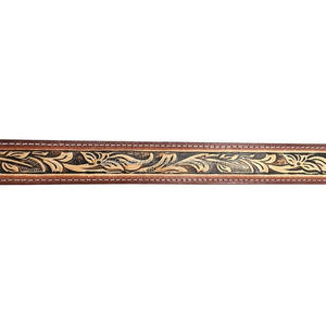 Cinturón floral occidental de cuero genuino hecho a mano y pintado a mano cinturón unisex de cuero mecanizado nuevo precio bajo - Product Image 3