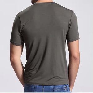 Camiseta de Cuello en V para Hombre, Blanca, Transpirable, Suave, Elástica, con Logotipo Personalizado, al por Mayor - Product Image 5