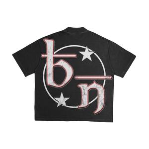 Nouveau T-shirt tendance pour homme, coupe droite et ample, imprimé graphique par transfert thermique, délavé à l'acide, style streetwear estival - Product Image 2