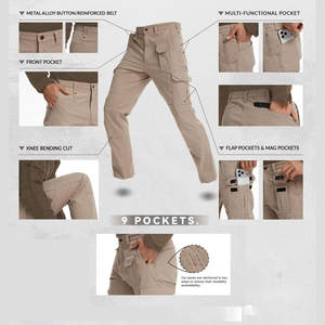 Pantalones de senderismo para hombre, nuevos, primavera 2026, informales, deportivos, de cintura media, con cierre de cremallera frontal, antiarrugas, rectos - Product Image 3