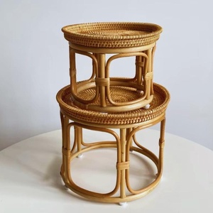 Minimalist home decor sustainable rattan <b>tables</b> combo <b>sofa</b> coffee <b>table</b> with modern design - Product Image 1