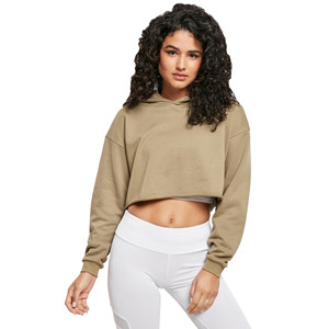 Wholesale Rate New Design Winter Warm Women's Lined Front Logo 100% Cotton <b>Fleece</b> Crop <b>Top</b> Hoodie Factory Outlet Regular Size - Product Image 1
