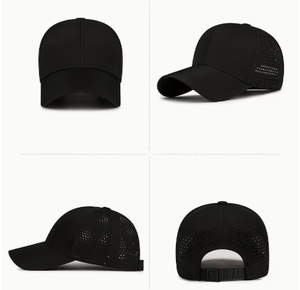 Unisex Cotton Baseball Cap Adjustable Breathable Casual <b>Hat</b> for Adults Four Seasons Wear Black White <b>Navy</b> Blue - Product Image 1