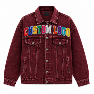 Fournisseur de vestes en jean streetwear personnalisées avec broderie multicolore - Product Image 1