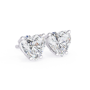 Pendientes de Moissanita en Forma de Corazón, Oro Sólido de 10K, Regalo Elegante para Mujer, Joyería Romántica, Pendientes Brillantes - Product Image 3