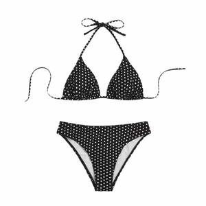 Nouveauté : Ensembles de bikinis halter pour femmes, 2 pièces, logo sur le devant, maillots de bain de haute qualité en spandex/polyester, bikinis de bain - Product Image 6