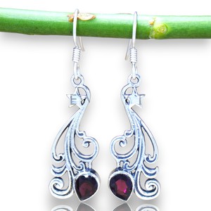 Beautiful Cut <b>Garnet</b> Gemstone 925 Sterling Silver Royal <b>Earrings</b> Handmade Jewelry Fine Design At Wholesale Price For Women - Product Image 1