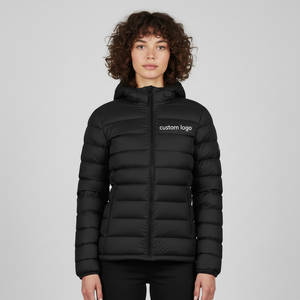 Veste matelassée à manches longues, doudoune de créateur pour femme, manteau d'hiver en duvet noir, veste matelassée pour homme, veste à fermeture éclair intégrale - Product Image 2