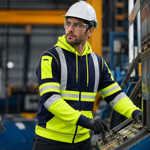 Ropa de Seguridad de Alta Visibilidad, Reflectante, de Algodón y Poliéster, Transpirable, de Secado Rápido, Chaqueta de Invierno para Guardias de Seguridad, Sudadera con Capucha de Alta Visibilidad para el Trabajo - Product Image 6