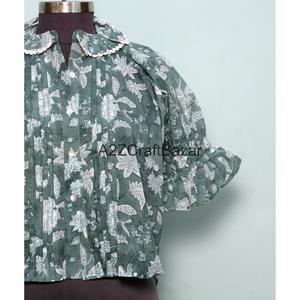 Robes décontractées d'été coréennes 100% coton pour femmes, mini, manches 3/4, col rond, imprimé floral, modernes, amples, printemps, écologiques - Product Image 2
