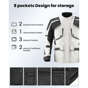Veste de moto unisexe personnalisée, respirante, imperméable, coupe-vent, en Cordura, avec protection CE, pour adultes, en textile 600D, pour la course et le tourisme - Product Image 2