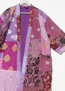 Kimono indio hecho a mano de algodón kantha para mujer y hombre, elegante ropa de playa, bata de baño estilo japonés con patchwork, regalo para ella. - Product Image 6