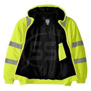 Sweat à capuche de sécurité 2026 fluorescent haute visibilité imperméable avec logo personnalisé pour les travailleurs routiers et la régulation du trafic - Product Image 2