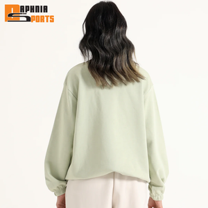 Sweat-shirt à col rond surdimensionné pour femme, en molleton de haute qualité, avec broderie personnalisée, coupe épaules tombantes, en French Terry - Product Image 4
