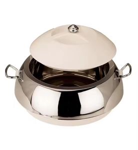 Modern Sphere Casserole Premium Food Warmers Silver Stainless Steel <b>Buffet</b> <b>Server</b> with Geometric X-Frame Laser Cut Base - Product Image 2