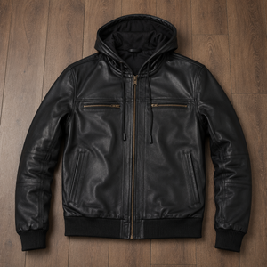 Service de fabrication professionnel, cuir Furat de haute qualité, veste en cuir d'hiver pour homme, respirante, coupe-vent, doublure en polyester - Product Image 2
