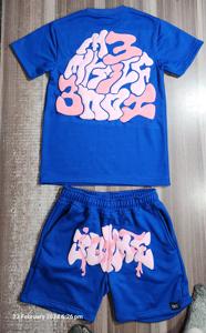 Conjunto de Camiseta y Pantalones Cortos de Algodón Grueso Estilo Urbano Vintage al por Mayor, Conjuntos de Camiseta y Pantalones Cortos con Impresión Personalizada de Alta Calidad - Product Image 6