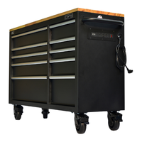 Armoire à outils en acier enduit de poudre CSPS, robuste et durable, 10 tiroirs, noire, serrure à clé OEM, capacité de charge de 680 kg, garantie de 2 ans