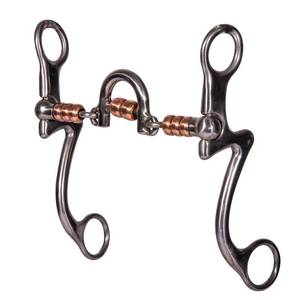 บิตม้าสแตนเลสสีดำแบบ Snaffle พร้อมปากม้าแบบมีข้อต่อทองแดงสำหรับฝึกและขี่ม้า - Product Image 6