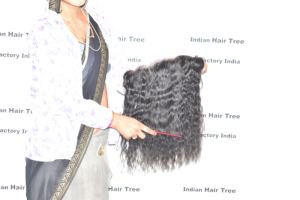 Extensions de cheveux humains indiens vierges, non traités chimiquement, 13*4*, frontale HD, bouclés, qualité machine, double épaisseur, ondulations profondes, fournisseur fabricant - Product Image 6