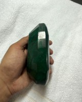 Opale ovale chauffée de laboratoire, taillée à facettes, verte, avec jeu de couleurs et effet de feu, 5000 carats, pour la décoration d'ongles