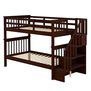 Letto a castello doppio Espresso con contenitore e sponda di protezione per cameretta bambini/dormitorio (Vecchio SKU LP000109AAP) - Product Image 5