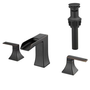 Rubinetto da Bagno ORB a 3 Fori con Scarico a Scomparsa, Maniglia a Doppia Leva, 8 Pollici, per Lavabo e Doccia - Product Image 1