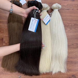 Vietnamese Machine Weft Human Hair 24 Inch Multi Color Silky Smooth Texture Double Drawn Full Density No <b>Tangle</b> No Shedding - Product Image 6