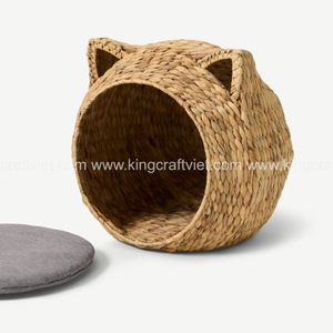 Hot Selling Water Hyacinth Pet <b>Bed</b> for Cats Dogs Rustic Handmade Pet Furniture Custom Size Vietnam Supplier - Product Image 3