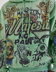 เสื้อฮู้ดดี้สไตล์วินเทจปี 2026 ประดับเพชรเทียม ผ้าเฟรนช์เทอร์รี่ พิมพ์ลายดีไซเนอร์ ซิปหน้า ทรงโอเวอร์ไซส์ หนานุ่ม ลายพราง - Product Image 6