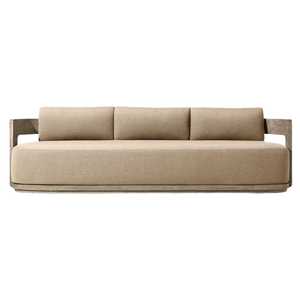 Scandinavian Style Outdoor <b>Sofa</b> Solid Teak <b>Wood</b> <b>Frame</b> Contemporary Lounge Seating Waterproof Cushion for Patio Hotel Villa - Product Image 4