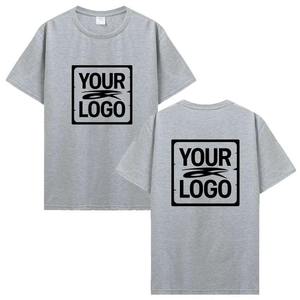 T-shirt blanc pour homme imprimé sur mesure, 100 % coton doux, manches courtes, col rond, design logo sur le devant, tissu jersey, coupe classique - Product Image 2
