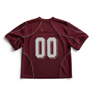 Camiseta deportiva de malla con cuello en V de enfriamiento rápido, camiseta deportiva de malla transpirable con cuello en V de nivel profesional, camiseta corta de malla con cuello en V para el día del partido - Product Image 4