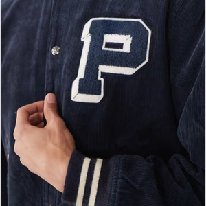 Veste à revers unisexe personnalisée, broderie, nylon, élasthanne, coupe-vent, chaude, design boutonné - Product Image 4