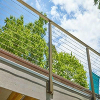 Kit de système de garde-corps d'escalier en acier inoxydable noir personnalisable à montage latéral, 42 pouces, design moderne, pour balcon extérieur, hôtel