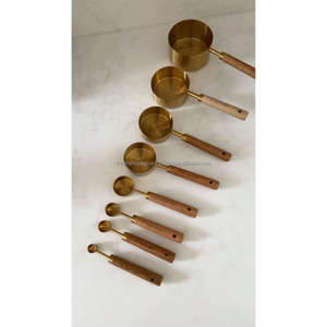 Juego de Cucharas Medidoras de Lujo, 4 Piezas, Ecológicas, Más Vendidas, de Acero Inoxidable con Mangos de Madera, Precio Económico - Product Image 2