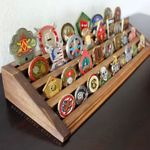 Natural Wooden Multifunctional Eco-Friendly Modern Coin Organizer <b>Display</b> Holder Challenge Coin <b>Display</b> <b>Case</b> - Product Image 1