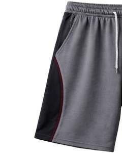Men Gray Black Jersey Shorts Casual Summer Cotton Polyester Drawstring <b>Elastic</b> Waist Gym Sports Running Shorts Wear OEM Supplier - Product Image 3
