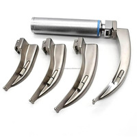 Ensemble de laryngoscope vétérinaire LED Macintosh Debonairii, 4 lames courbées en acier inoxydable, équipement de diagnostic électrique amovible