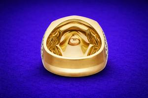 Anillo de cóctel de diamante, anillo de moissanita redonda, anillo de compromiso y boda de plata de ley 925 para hombre, anillo de fiesta grande - Product Image 5