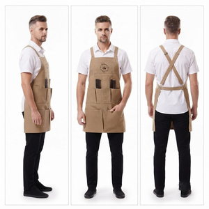 Tabliers de Barbier en Cuir Personnalisables pour Salon de Coiffure – Tabliers de Coiffure Sans Manches pour Barbiers - Product Image 5