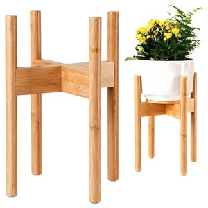 Natural Bamboo Spiral <b>Planter</b> Stand - Unique Contemporary Design Wholesale - Product Image 2