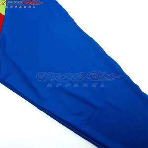 Maillot de course moto unisexe à manches longues, color-block vert bleu rouge, coupe-vent, séchage rapide, en polyester, pour adultes, toutes saisons - Product Image 3