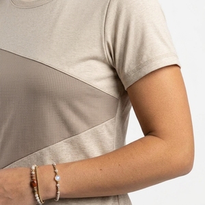 T-shirt classique pour femme, col rond, manches courtes, en coton/élasthanne, écologique, confortable, tissu doux, vêtements tendance - Product Image 5