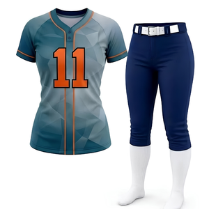Ensemble d'uniformes de softball sublimés, maillot de baseball à col en V et pantalon, numéro d'équipe 11, nouvelle arrivée, maillot personnalisé pour hommes et femmes - Product Image 1