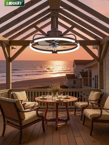 21 Solar Ceiling Fan Light, 35W Solar <b>Powered</b> Gazebo Fan with Remote Control, Rechargeable Battery - Product Image 5