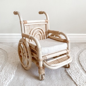 Rattan <b>doll</b>-sized wheelchair medical accessories for <b>dolls</b> kids doctor toy set <b>doll</b> wheelchairs - Product Image 1